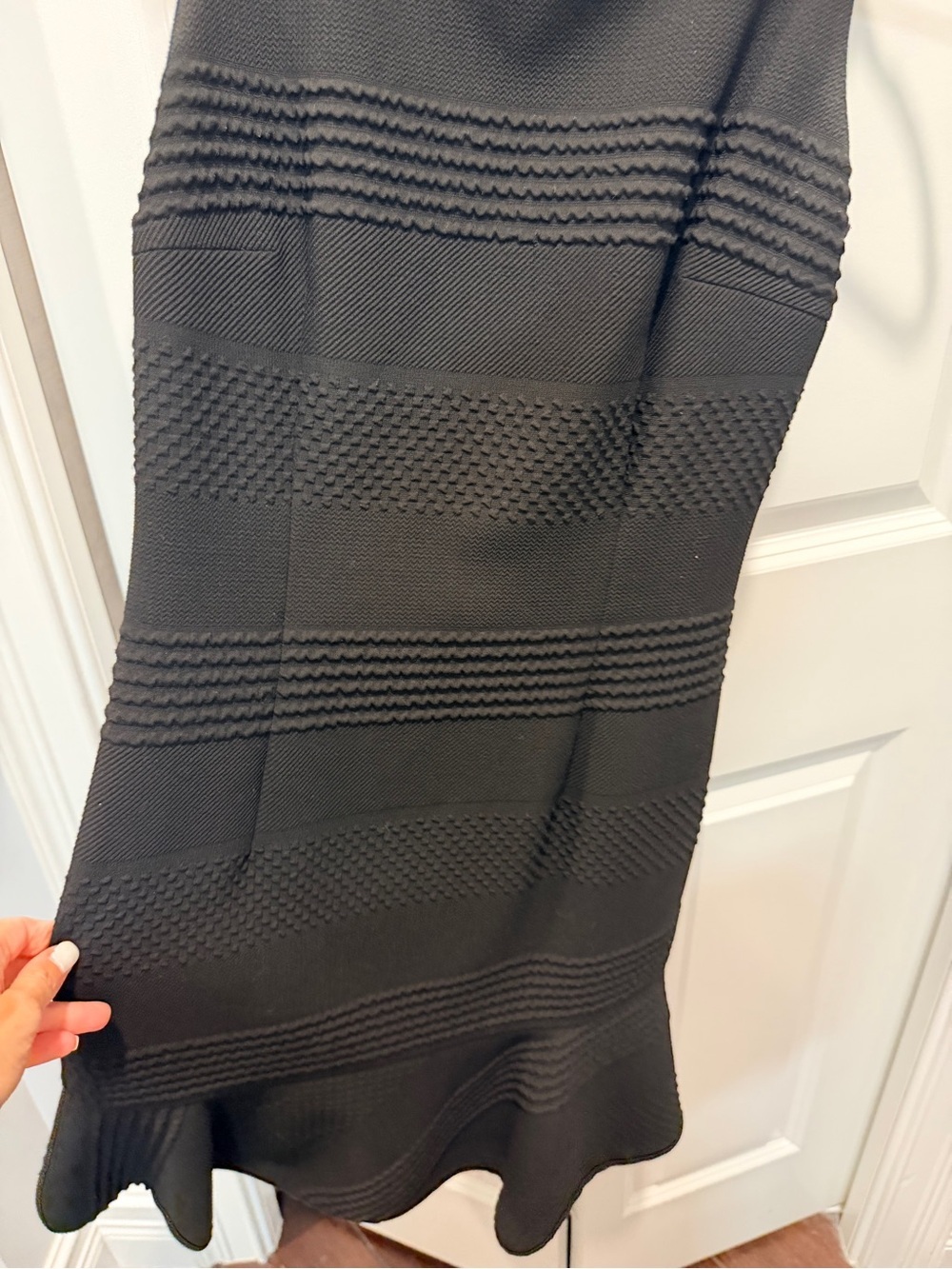 HUGO Black Textured Sleeveless Midi Dress - Picture 3 of 5